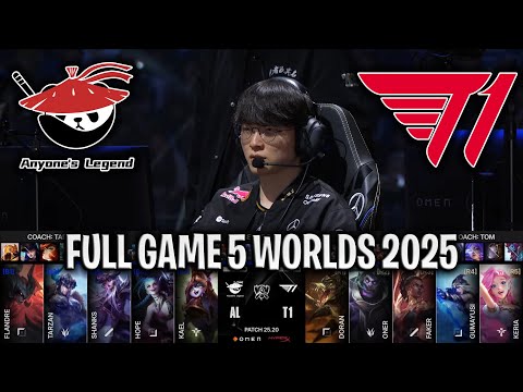 BEST GAME WORLDS 2025!😱 - AL vs T1 Game 5 WORLDS 2025 QUARTERFINALS | ALvs T1 G5 WORLDS 2025