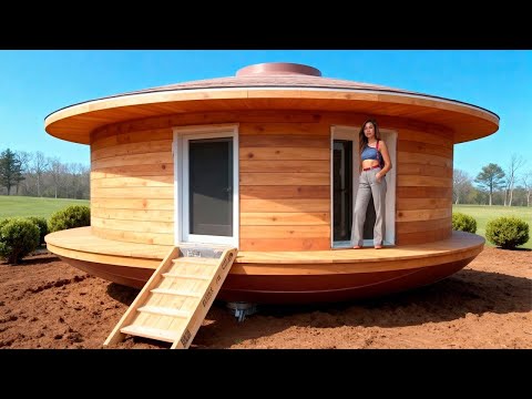 Man builds round Japanese wooden house in 5 days | start to finish