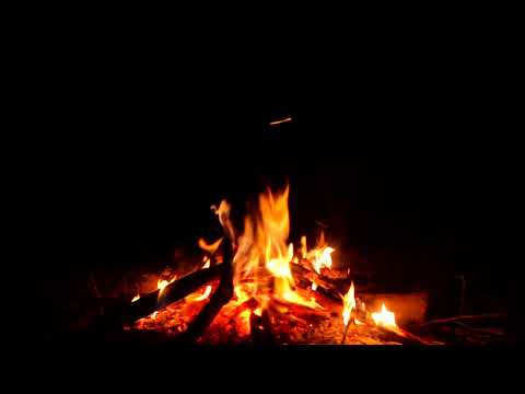 Crackling Fire at Night Dark Background 🔥 Burning Fireplace Sounds for Deep Sleep