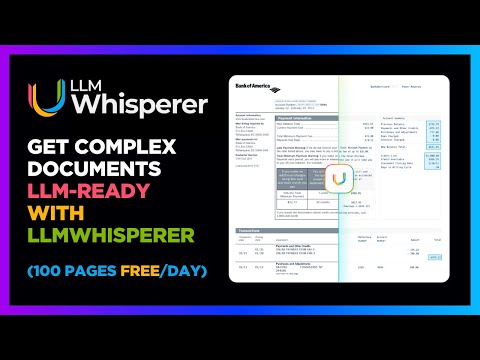 Get complex documents LLM-ready with LLMWhisperer (100 pages free/day)