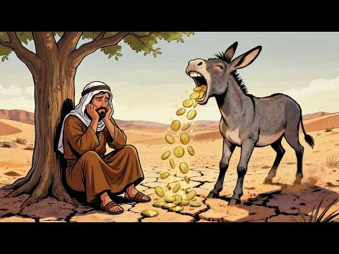 حكاية الفلاح الفقير الذي أهانه أهل القرية فرزقه الله بحمار من ذهب.