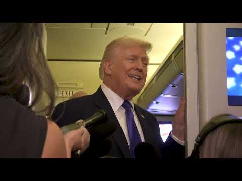 President Trump Gaggles with Press on Air Force One En Route Palm Beach, FL, Feb. 6, 2026