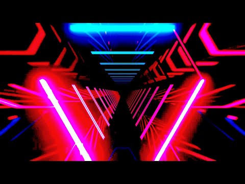 🎬 VisionKanal 4K – Futuristischer Rosa-Rot-Blauer Neon-Korridor | Ohne Audio [2 Stunden]