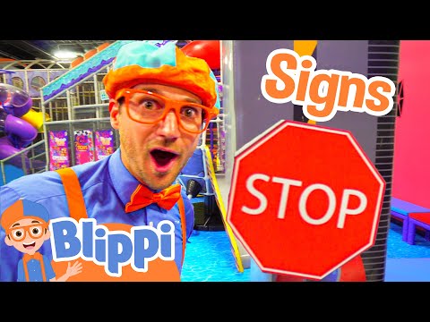 Blippi Learns Street Signs at an Indoor Play Place | Blippi Full Episodes + Songs | Blippi Toys
