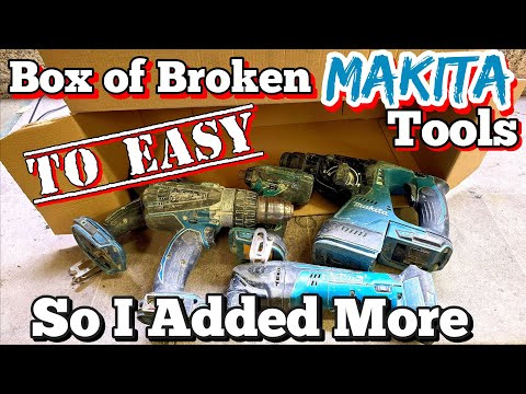 This box of broken Makita power tools was to easy, so I added more faulty Makita tools.