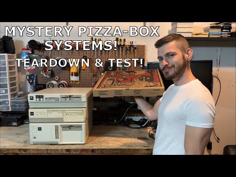 Let's check out some of these mystery pizza-box systems! Vintage computer teardown and test.
