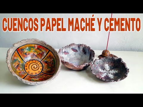 CUENCOS RUSTICOS apto ALIMENTOS /Galletas o panes!  DE CARTON DE HUEVOS Y cemento!