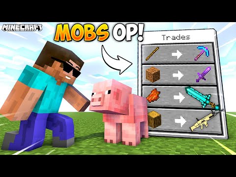 Minecraft But Every Mob Trade OP ITEMS...