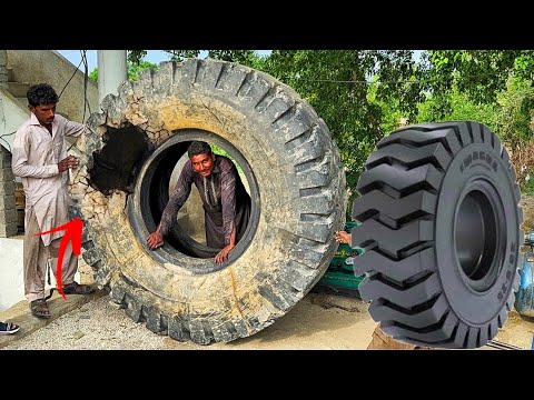 Komatsu Truck Tyre Repair in Sidewall