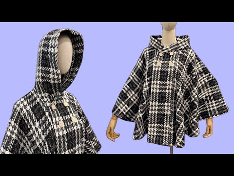 Easy cutting and sewing a circle cape | Easy sewing tutorial for beginners