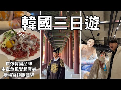 初訪韓國首爾🇰🇷 買到荷包大失血 穿古裝 生牛肉生章魚視覺超衝擊🐙🐮