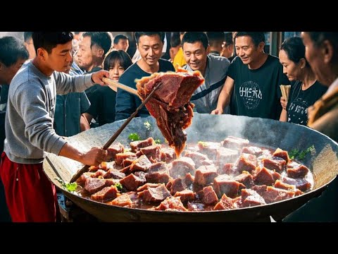 The man from Heze  Shandong province sells donkey meat with his heritance. The enterprise has laste