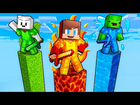 JJ and Mikey: ELEMENTAL TOWER BATTLE in Minecraft - Maizen
