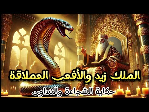قصة الملك زيد و الأفعى العملاقة حكاية الشجاعة و التعاون ضع السناعات و استمتع