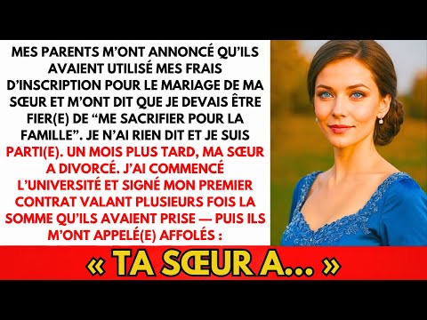 Mes Parents Ont Pris Mon Argent Des Études Pour Le Mariage De Ma Sœur — Quand La Fac A Commencé..