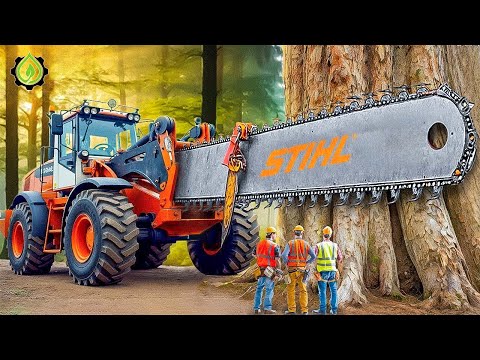 Extreme Dangerous Fastest Big Chainsaw Cutting Tree Machines | Monster Stump Removal Excavator
