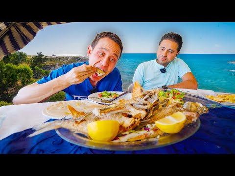 Seafood in Syria!! 🐟 FRIED FISH + Million Dollar View - Mediterranean Sea, Syria!!