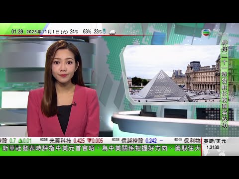 無綫TVB 0200新聞報道｜董軍冀美方把不遏制中國落實到行動 赫格塞思強調要維持印太力量平衡｜羅浮宮失竊案有以色列公司曾收聯絡兜售贓物 希臘擬加強保安提升文物保護｜粵車南下周六起接受申請｜TVB