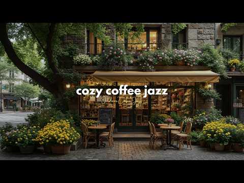 Smooth Coffee Jazz For Focus, Study | Relaxing Jazz Music Outside A Cozy Coffee Shop & Calm Mind