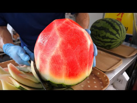 길거리 상점에서 수박 20통씩 쪼갠다는? 역대급 아재들의 성지 1500원 수박화채 길거리음식 / Watermelon Juice Master / korean street food