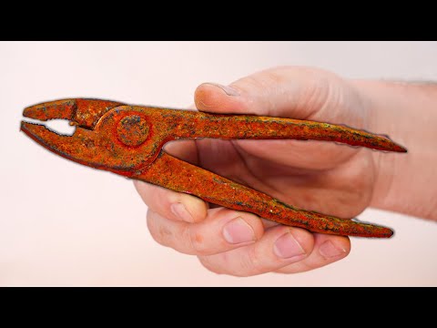 Extremely Rusty To Mirror Finish...Broken Pliers