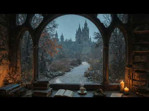 Cozy Winter Window with Some Dark Academia Piano | Victorian Manor Ambience | Studying Alone