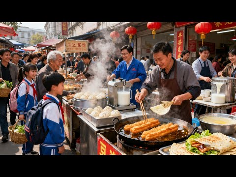 The bustling morning market in Nanjing, China, is a must-visit for breakfast!
