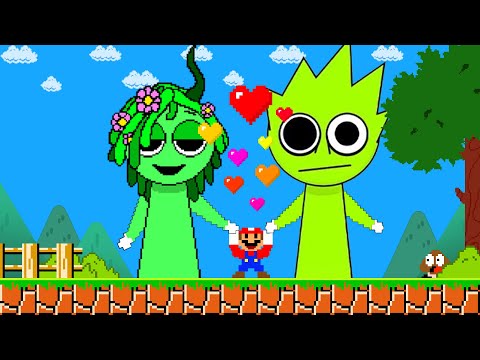 Super Mario Bros. Every KISSING of Sprunki Lime vs Vineria Make Mario Have More Heart| PixSaga Mario