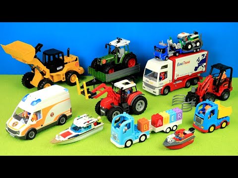 LKW, Lastwagen, Transport, Krankenwagen, Spielzeug zum spielen für Kinder, Unboxing