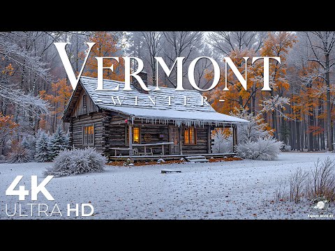 Winter in Vermont 4K ❄️ Snowy Forests, Peaceful Hills & Cozy New England Landscapes