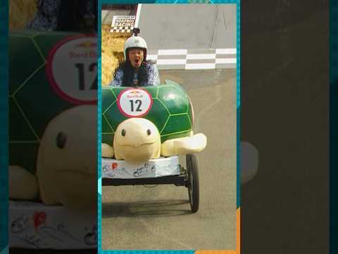 When the berm leaves the turtle shell shocked! 😮 #redbullsoapboxrace