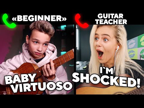 BABY VIRTUOSO Pretends to be a BEGINNER to Guitar Lessons #3