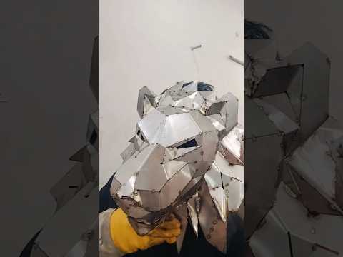 Epic Low Poly Lion comes to life in 3d #sculpture #welding #lowpoly