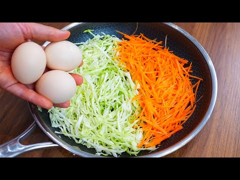 Cabbage, Carrots with eggs is better than pizza! Simple Recipe You’ll Want to Make Every Day!