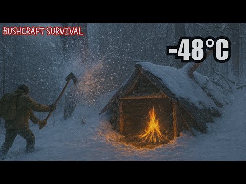 Alone In The Wild Forest, Can You Survive When Trapped in Heavy Snow?  -48°C Extreme Winter Survival