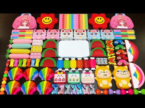 MIXING SLIME WITH CLAY VS MAKEUP VS GLITTER ! Mixing Random Things Into GLOSSY Slime #7017