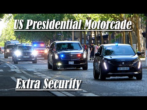 Extra Security for US Presidential Motorcade in Paris