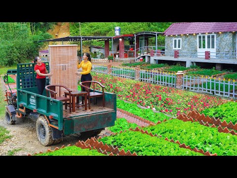 TIMELAPSE --288 Days Use Truck To Transporting Wooden Furniture, Materials To Ly Phuc Vy's House