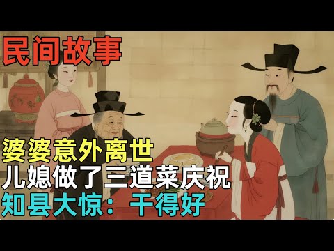 民间故事：婆婆意外离世，儿媳做了三道菜庆祝，知县大惊：干得好 #民间故事，#民间故事合集，#故事传说，#明朝奇案，#古代奇案，#民間故事，#民間故事合集，#故事傳說，#明朝奇案，#古代奇案，#奇闻异事