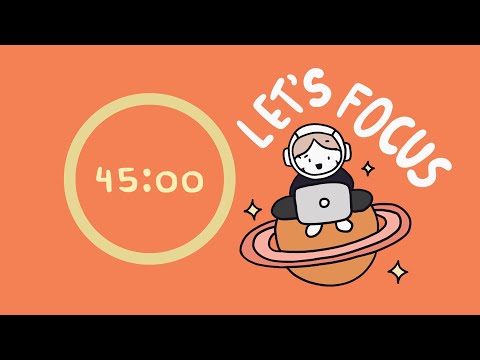 Pomodoro Timer 4x45 (3hr) | ADHD | Let's get focused! | Lofi + white noise ♡