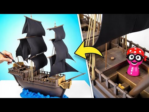 🏴‍☠️⚓ Epic Pirate Crafts! Build the Black Pearl, Play an Arcade Game & More! 🏴‍☠️✨