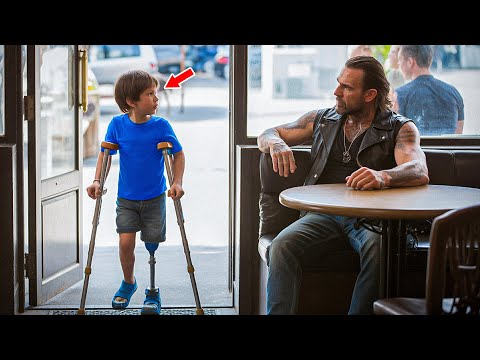 “Can I share this table? “Asked the Disabled Boy to the Biker— What He Did Next is Unbelievable