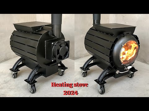 How to make a 3 in 1 heating stove  - Fast heating stove with wind turbine latest version 2024