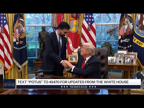 President Trump Meets with Zohran Mamdani, Mayor-Elect, New York City