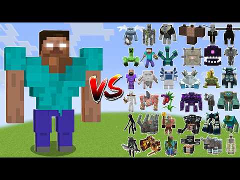 GOLEM HEROBRINE vs All Minecraft Bosses - Minecraft Mob Battle