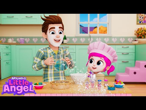 Baking a Pie with Daddy! | Little Angel And Friends Kid Songs