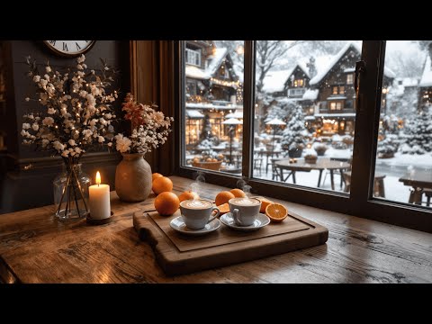 Cozy Winter Coffee Shop Ambience with Smooth Jazz Christmas Music❄️Calming Music for Perfect Holiday