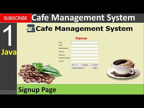 1. Cafe Management System in java - Signup Page (JFrame, Mysql Database, Netbeans IDE)