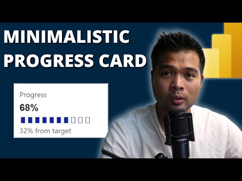 MINIMALISTIC PROGRESS BAR CARD using NATIVE POWER BI VISUALS // Beginners Guide to Power BI