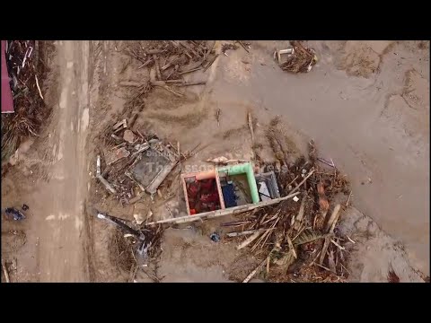 Drone footage show scale of devastation in North Sumatra after floods hit Indonesia